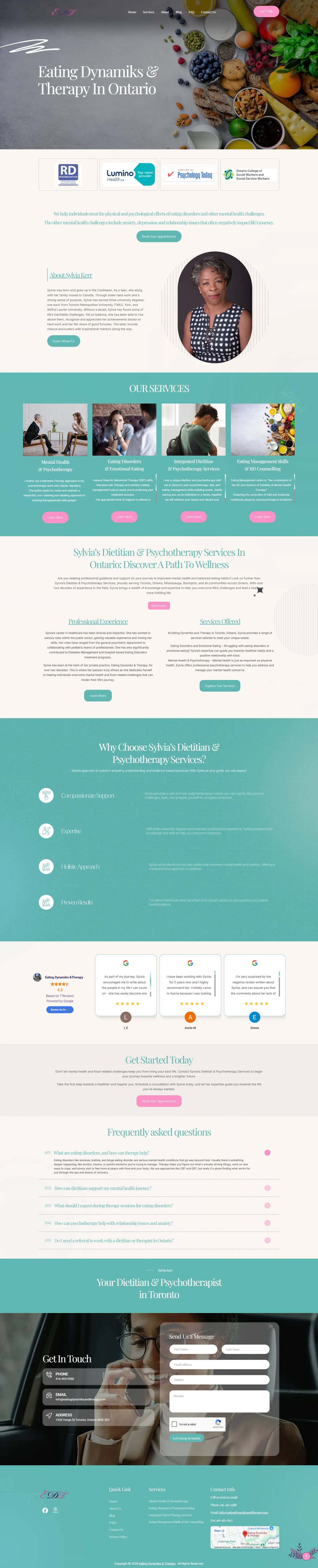 Eating Dynamiks & Therapy — full website screenshot