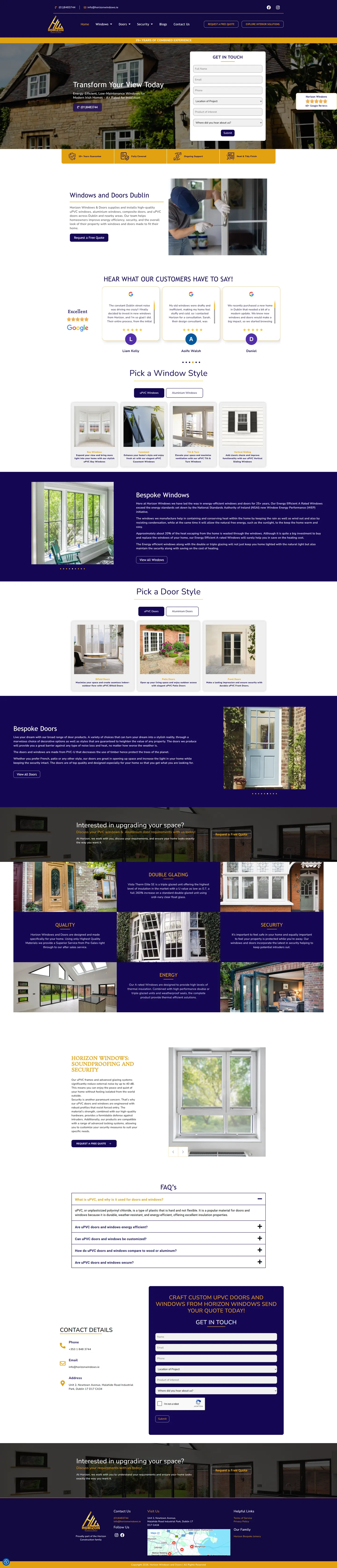 Horizon Windows — full website screenshot