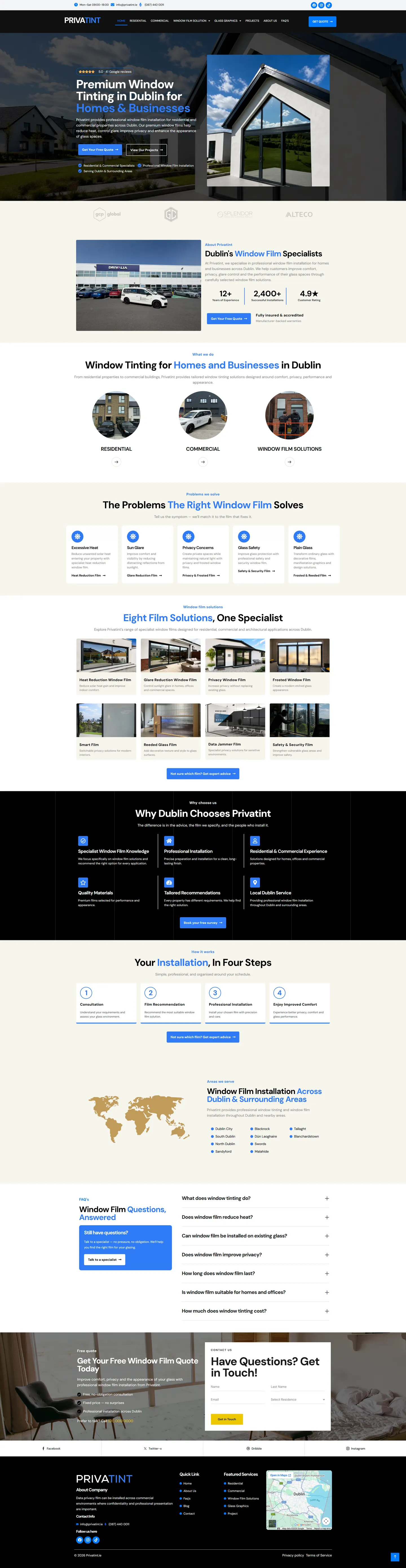 Privatint — full website screenshot